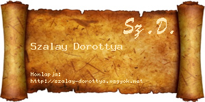 Szalay Dorottya névjegykártya